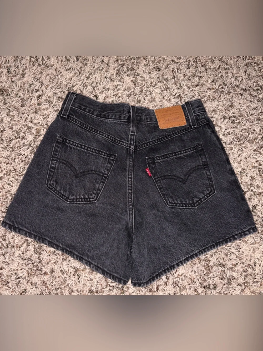Levi's Black Washed Denim 80’s Mom Shorts